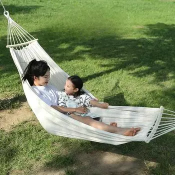 Бежевый гамак, качели на открытом воздухе, летние кемпинги, антифлип, домашнее одноместное двойное общежитие для взрослых