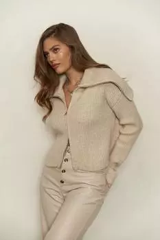 Бежевый кардиган на молнии Voila