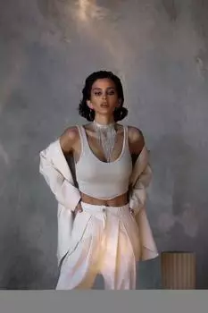 Бежевый льняной пиджак Ponte с пиджаком