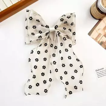 Бежевый яркий шелковый шнурок лента бант лента заколка для волос, высококачественный узор в горошек сердце роза бабочка пружинный зажим украшение для волос