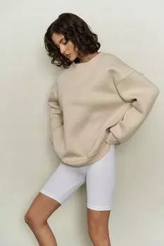 Бежевый свитшот унисекс большого размера Maico