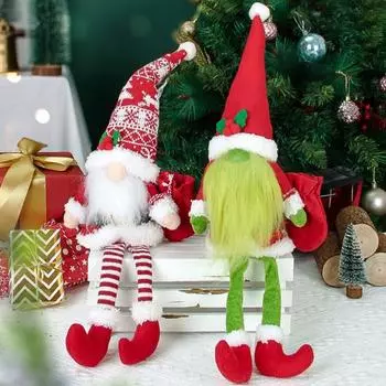 Безликая кукла-гном, рождественская мягкая игрушка в виде длинноногого гнома, плюшевые рождественские гномы с подарочным пакетом для домашнего праздничного декора белый