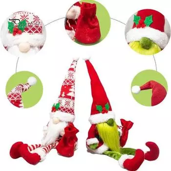 Безликая кукла-гном, рождественская мягкая игрушка в виде длинноногого гнома, плюшевые рождественские гномы с подарочным пакетом для домашнего праздничного декора белый