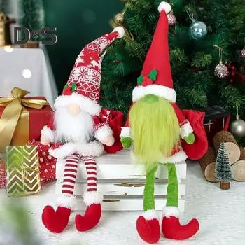 Безликая кукла-гном, рождественская мягкая игрушка в виде длинноногого гнома, плюшевые рождественские гномы с подарочным пакетом для домашнего праздничного декора белый