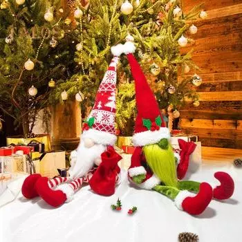 Безликая кукла-гном, рождественская мягкая игрушка в виде длинноногого гнома, плюшевые рождественские гномы с подарочным пакетом для домашнего праздничного декора белый