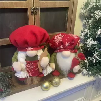 Безликая кукла в поварском колпаке, рождественские украшения в виде гнома, плюшевая кукла для рождественского декора, кухонные принадлежности One Size