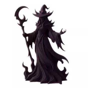 Безликая статуя ведьмы Темное фэнтези Смола Фигурка ведьмы Готическая Очаровательная скульптура ведьмы для рабочего стола Хэллоуин Внутреннее Наружное украшение фиолетовый