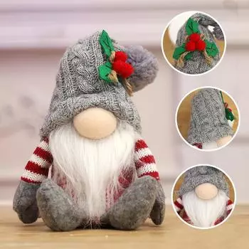 Безликий старик Рождественская кукла Креативные витрины Украшения Принадлежности Мультяшные куклы красный