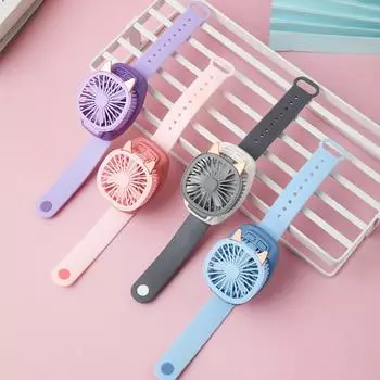 Безлистные часы-вентилятор, студенческий детский браслет с героями мультфильмов, USB, маленький вентилятор, игрушка, праздничный подарок для детей