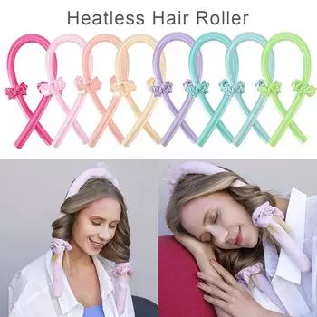 Безнагревательная щипцы для завивки волос, повязка на голову, бигуди для волос без нагрева, гладкие атласные мягкие бигуди для сна, формирователи ленивых волн, инструменты для укладки волос чёрный