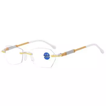 Безободковые ультралегкие женские очки для чтения с защитой от синего света 400 Degree - Ages 75+