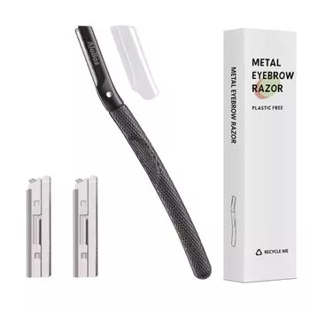 Безопасная бритва для бровей AioBos Eyebrow с микробритвой для чувствительных бровей, в комплекте 2 сменных лезвия, защита, защита кожи, долговечная