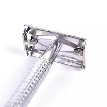 Безопасная бритва с двойным лезвием из нержавеющей стали, держатель для лезвия, зеркало