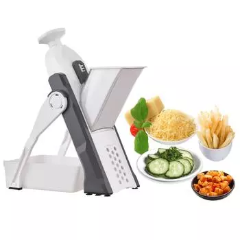Безопасная овощерезка для кухни, регулируемая овощерезка-мандолина, измельчитель для картофеля, лука серый