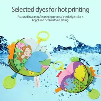 Безопасная подвесная игрушка-головоломка для раннего обучения, хрустящая книга, мягкая тканевая игрушка для прорезывания зубов, подарок новорожденному ребенку B