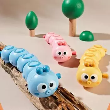 Безопасная ползающая гусеница, заводная игрушка без батареек, Заводной механизм, обучающий наполнитель для сумок синий