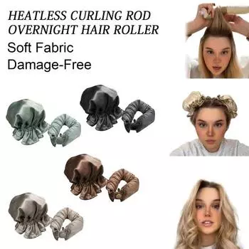 Безопасная щипцы для завивки волос, мягкая ткань, многоразовая складная, гладкая, без повреждений, безвредная, безвредная, без нагрева, щипцы для завивки волос, щипцы для завивки волос, повязка на голову для женщин