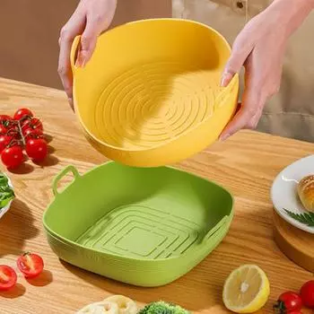 Безопасная воздушная фритюрница готовит высокотемпературный устойчивый здоровый материал Round зелёный