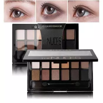 Безопасная высокопигментированная тонкая вспышка, водостойкий косметический аксессуар, нежная 12-цветная палитра теней для век для новичков A