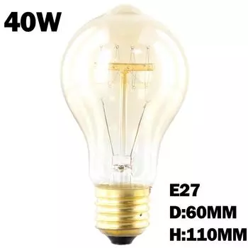 Безопасно, не содержит свинца и УФ-излучения. Декоративное освещение Лампочка накаливания