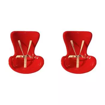 -Безопасное сиденье для куклы Labubu Kawaii, мультяшный орнамент (красный)