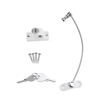 Безопасность детей, ограничитель открывания окон и дверей, тросовый замок 19 см, гибкий провод, белый белый