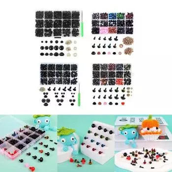 Безопасные глаза и носы для плюшевых кукол-медведей, вязаные крючком глаза с шайбами, материалы для изготовления плюшевых кукол-животных