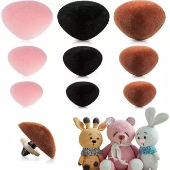 Безопасные носы для амигуруми Пластиковые безопасные носы для вязаных крючком игрушек-флоков Розовые коричневые носы с шайбами для кукол-марионеток из плюша