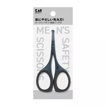 безопасные ножницы kai с кольцом из смолы, титановые, черные, для волос в носу kq1838