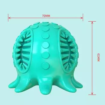 Безопасные жевательные игрушки для щенков TPR Octopus для маленьких и средних собак, пищащие игрушки для домашних животных, чистые зубы, бигль, мопс, аксессуары для маскот 7.0x6.1cm жёлтый