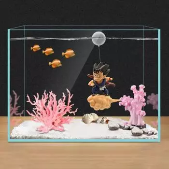Безопасный экологически чистый износостойкий аквариумный орнамент Son-Goku Сидящий на облаке Действие Фигура Поплавк Аксессуары красный