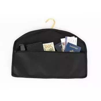 Безопасный чехол для переноски крючком, идеально подходящий для подвешивания одежды, карманов, чтобы скрыть дорожные ценности чёрный