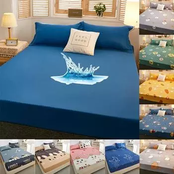 Безопасный для кожи водонепроницаемый наматрасник с хлопковым принтом Универсальный дышащий защитный чехол для детской мочи Simmons Пыленепроницаемый наматрасник Sheet 90X200x30cm