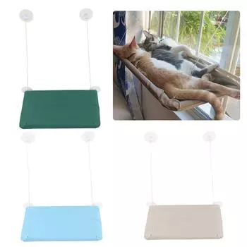 Безопасный гамак для кошек и кошек на окне, сиденье для отдыха, окунь с 4 сильными присосками зелёный