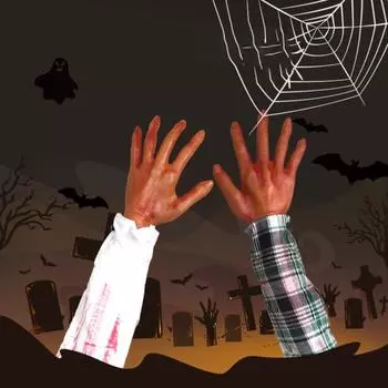 Безопасный Хэллоуин Реквизит Декоративная Мода Симулятор Поддельная Рука Трюк One Size белый