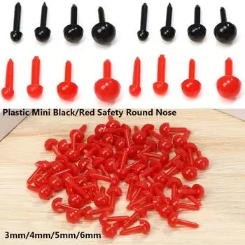 Безопасный круглый нос плюшевые кукольные глаза мягкие кукольные глаза безопасный овальный нос животные носы аксессуары 4mm чёрный