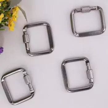 Безопасный многофункциональный квадратный мини-подвесной карабин из алюминиевого сплава с пряжкой для крючков с защелкой чёрный