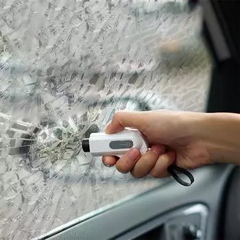 Безопасный молоток Резак ремней безопасности Оконный выключатель Автомобильный молоток безопасности Автомобильный аварийный оконный выключатель белый