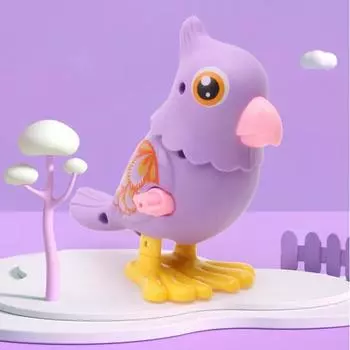 Безопасный, не требующий батареек, развлекательный, классические игрушки, мультяшный прыгающий попугай, птица, заводная игрушка для мальчиков и девочек, животное, заводной синий