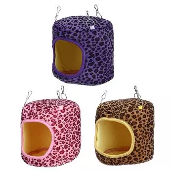 Безопасный подвесной гамак для хомяка для хомяка, ежа, шиншиллы для Гвинеи розовый/леопардовый