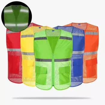Безопасный светоотражающий мужской жилет без рукавов с видимостью
