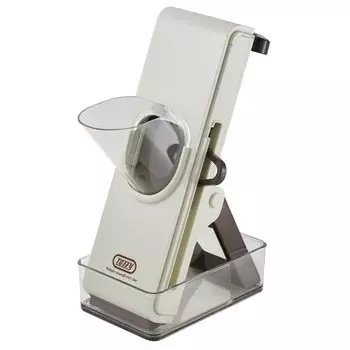 Безопасный толкатель-ломтерезка Не требует электропитания Ручной 3-х сторонний Безопасная конструкция В комплекте с толкателем Контейнер для хранения в комплекте [Toffy] K-HC9 (Пепельно-белый)