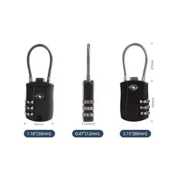 Безопасный замок для тренажерного зала, цифровой шкафчик, замок ящика чемодана, фурнитура для багажа, путешествий, цифровой кодовый замок Tsa, комбинированный навесной замок чёрный
