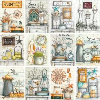 Безрамная Алмазная мозаика 5d полная круглая алмазная живопись плакат вышивка пейзаж картина стразами домашний декор Full Round 20x30CM