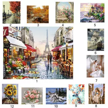Безрамная DIY краска по номерам комплект цифровая картина маслом холст художественная картина домашний декор 1