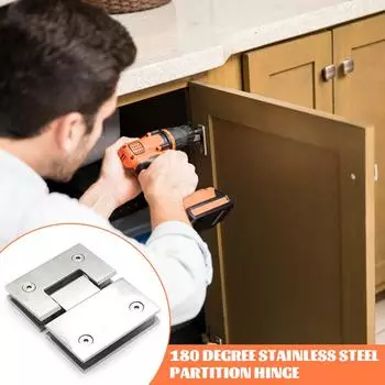 Безрамная стеклянная дверная петля с открыванием на 180°, нержавеющая сталь, зажимная петля, душевые экраны, стеклянная петля для шкафа, дверь вровень с полом белый