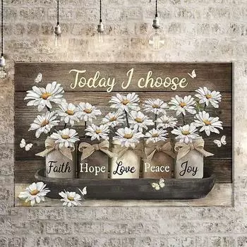 Безрамная ваза для цветов, холст, живопись, постеры с растениями и принты для гостиной, спальни, настенные художественные фотографии, домашний декор 20x30cm/7.9x11.8in