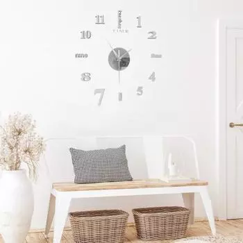 Безрамные 3D настенные часы, современное акриловое зеркало с номером, не тикающее, бесшумное, для гостиной, спальни, для дома, цифровые аналоговые часы, украшение для дома, подарок на день рождения B чёрный