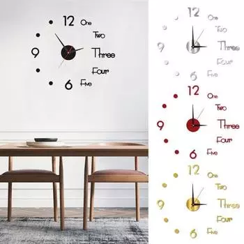 Безрамные 3D настенные часы, современные бесшумные настенные часы для гостиной, спальни, акриловые цифровые аналоговые часы серебряный