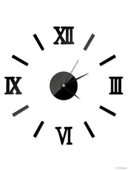 Безрамные акриловые зеркальные часы 3D настенные часы DIY красный